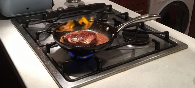 Steak Moutarde Flambé